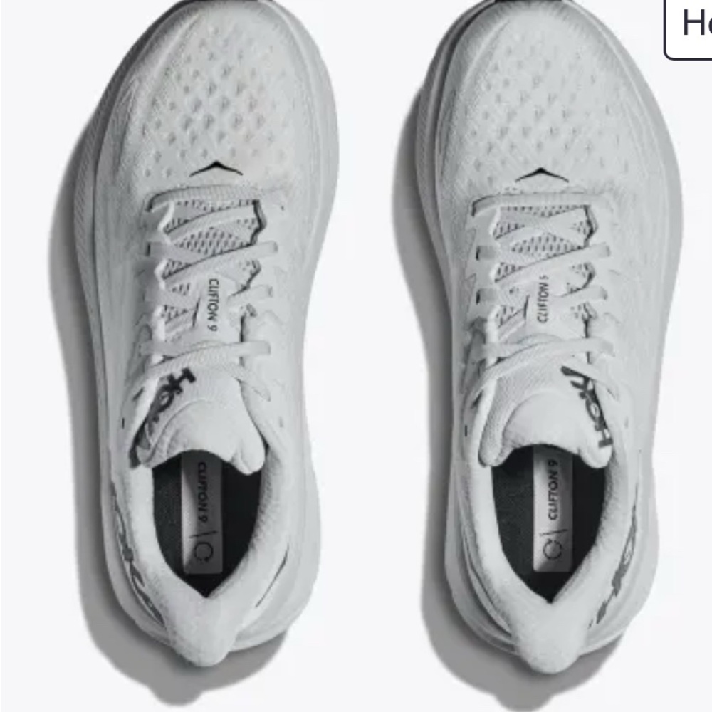 Hoka White Clifton 9 Running Shoes